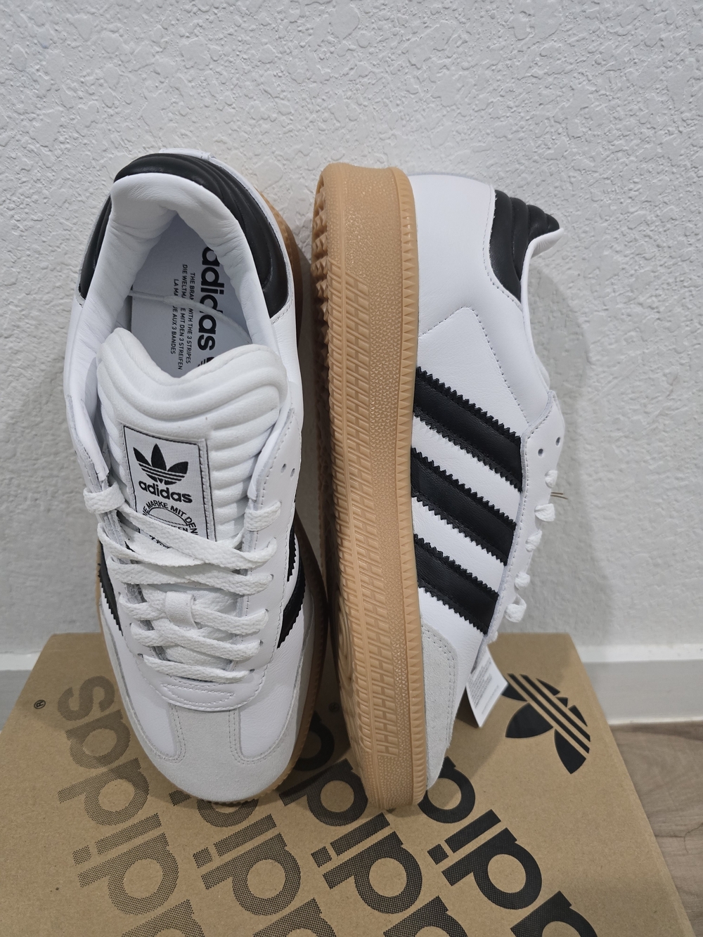 Adidas Samba Classic Leather Sneakers - White/Black/Gum - Picture 4 of 9